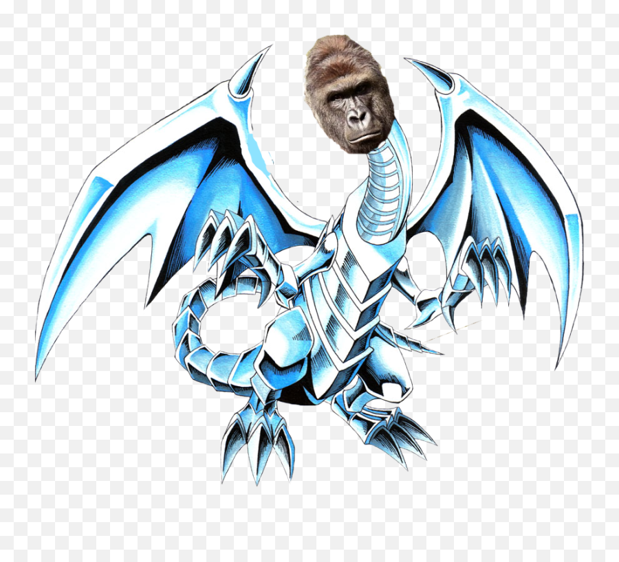 Blue Eyes White Dragon Png Clipart - Blue Eyes White Dragon Scetch Emoji,Harambe Emoji