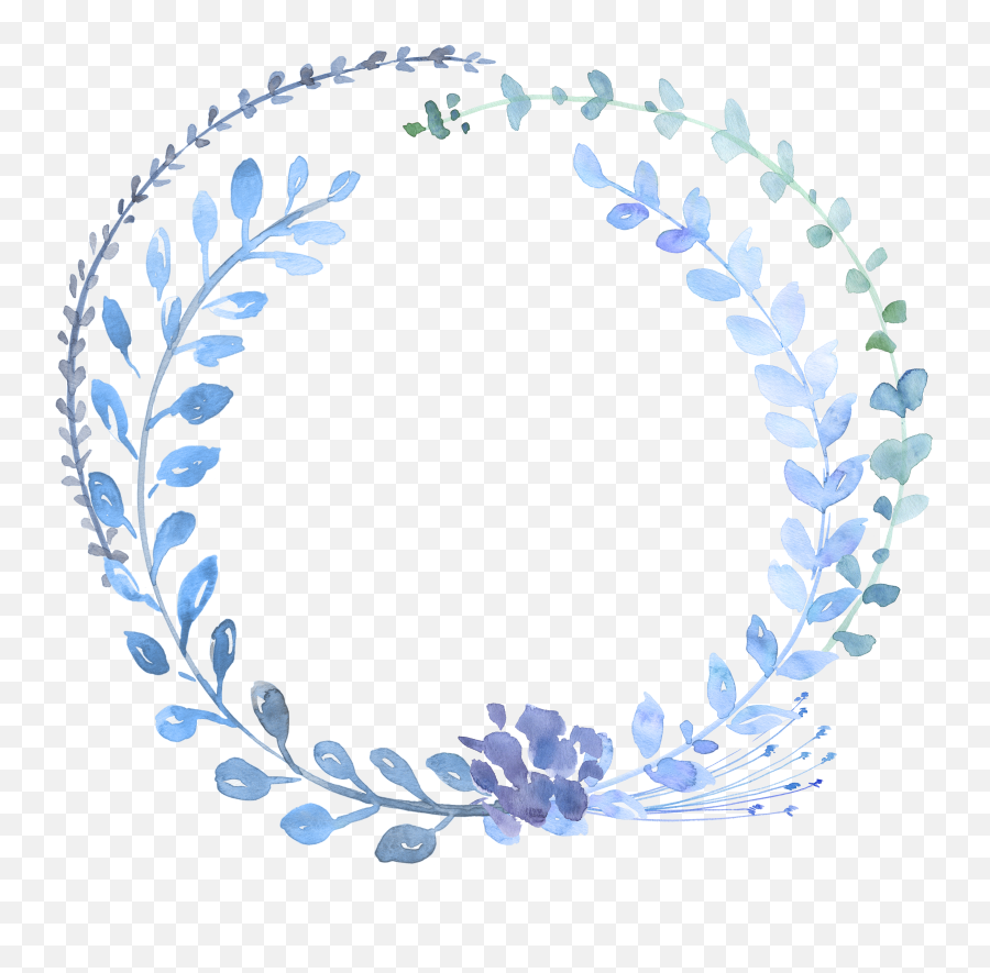 Download Blue Garland Wreath Watercolour Watercolor Flowers Emoji,Garland Emoticon Download Blue Garland Wreath Watercolour Watercolor Flowers Emoji,Garland Emoticon