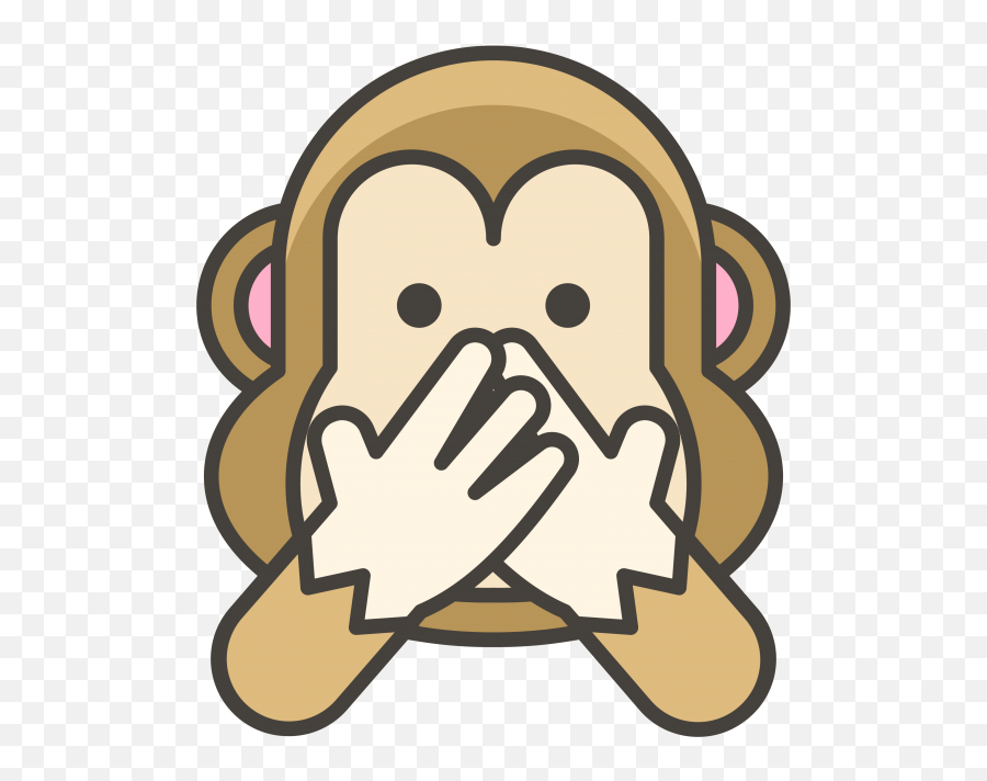 Speak No Evil Monkey Emoji Clipart - Emoji Monyet,Monkey Emoji