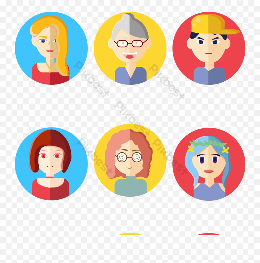 Flat Woman Avatar Vector Picture - Happy Emoji,Avatar Emoticon