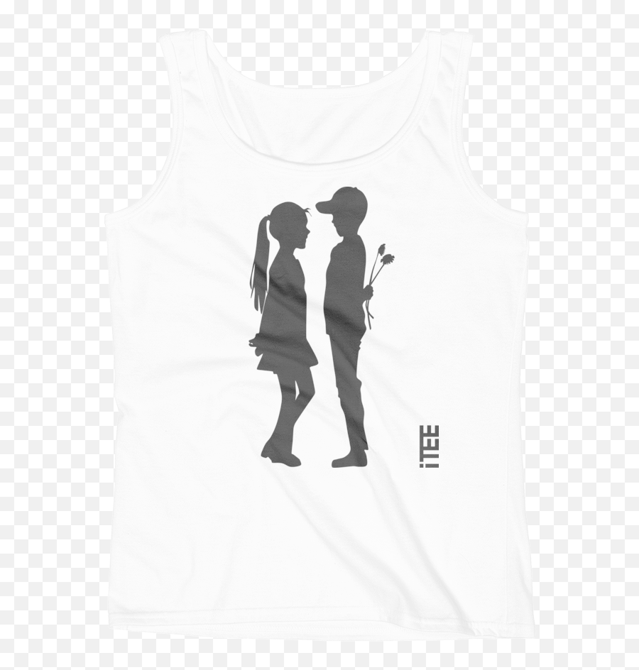 Loving Boy And Girl Ladies Missy Fit Ring - Spun Tank Top Children With Emoji,Boy And Girl Holding Hands Emoji