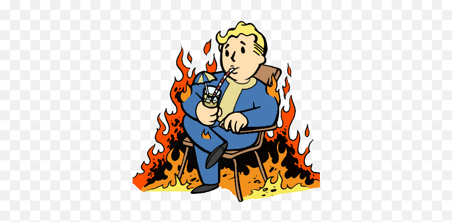 Vault Boy Images Posted - Fallout Vault Boy Fire Emoji,Pip Boy Emoji