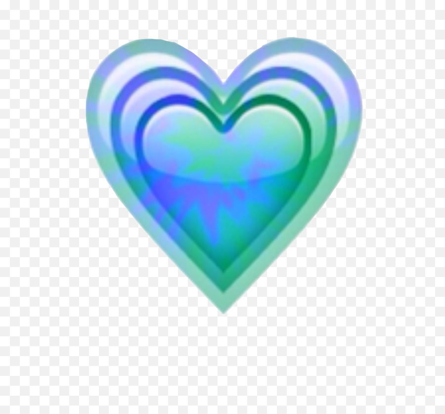 Heart Hearts Blue Green Emoji Sticker - Transparent Blue And Green Heart,Tie Dye Emojis