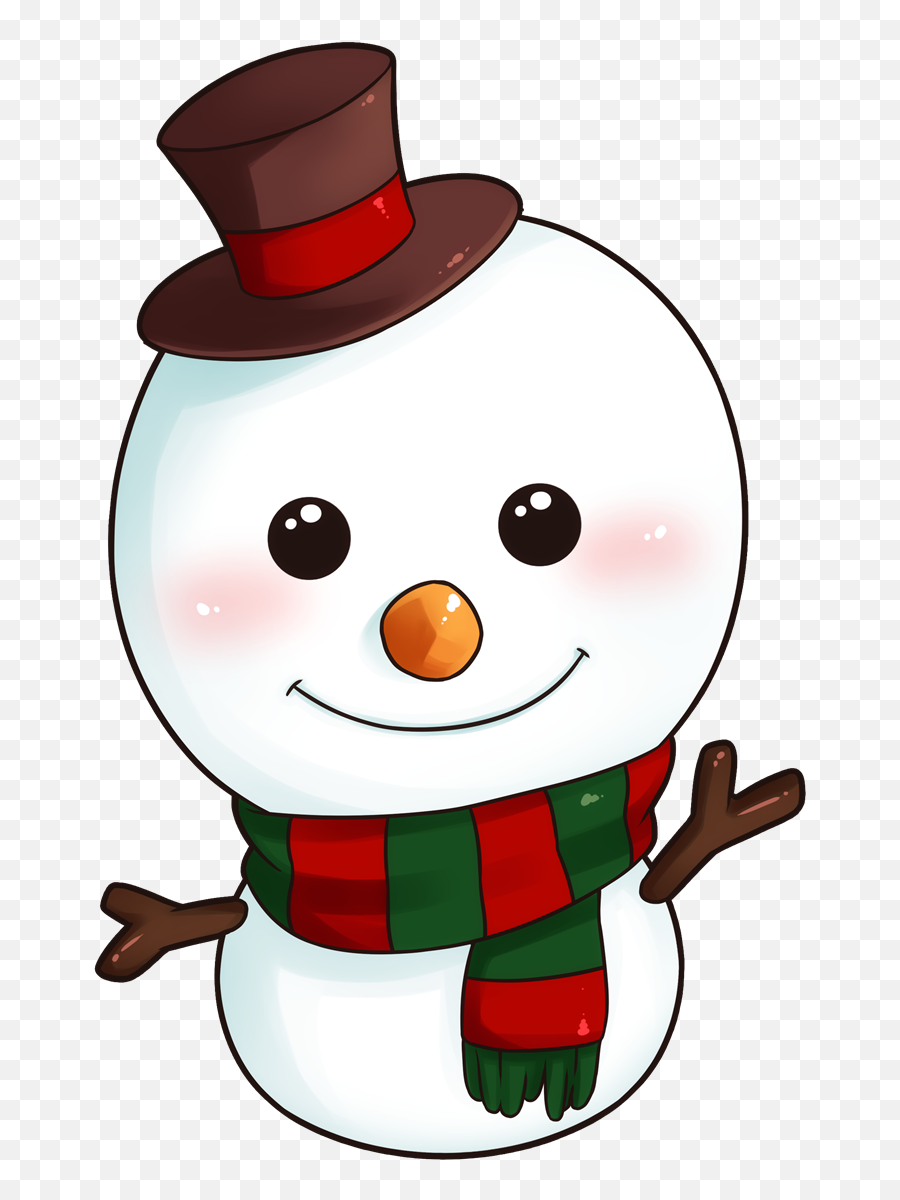 Christmas Snowman Clipart 2 - Snowman Cute Christmas Cartoon Emoji,Snowman Emoji