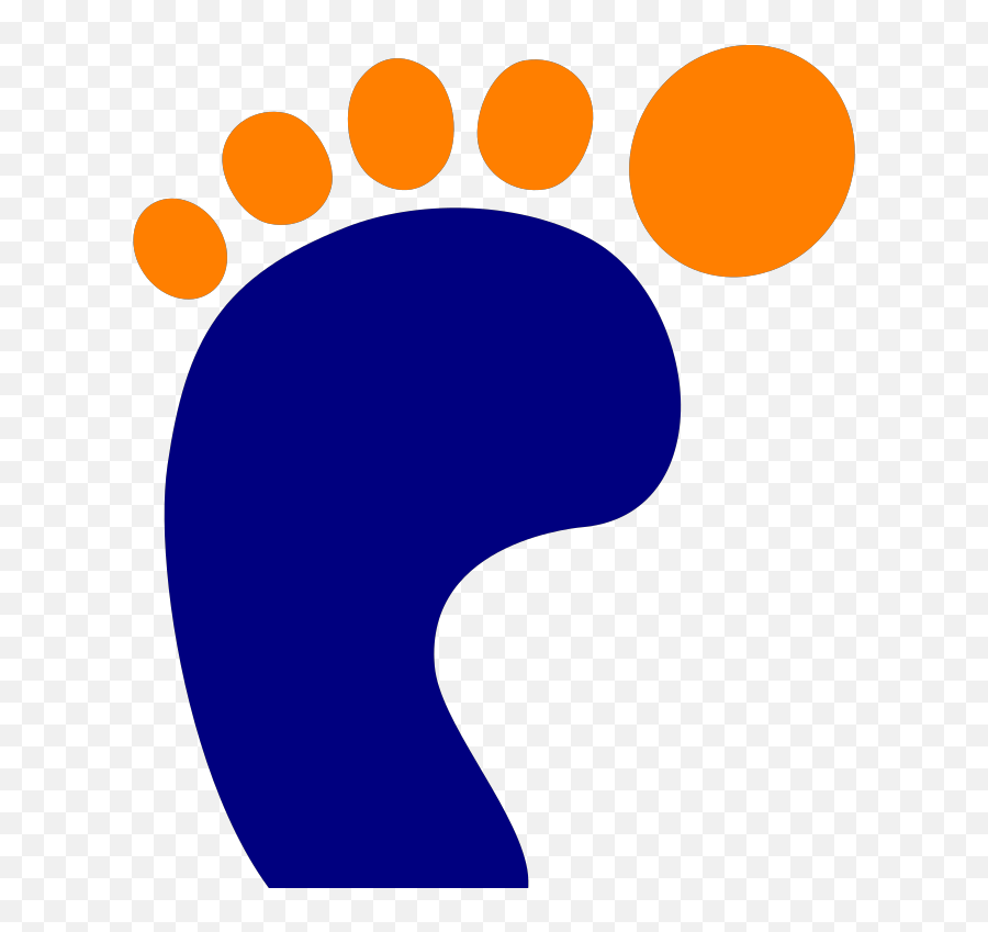 Blue Footprint With Orange Toes Png Svg Clip Art For Web - Footprint Clip Art Orange Emoji,Footprint Emoji