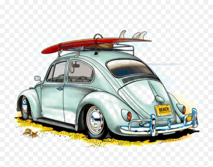 Car Cartoon Retro Cars Vw - Vintage Vocho Dibujo Emoji,Vw Hippie Emoji