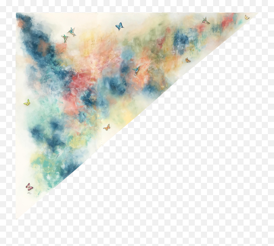 Abstract Triangle Staircase Mural - Vertical Emoji,Color Abstract Sculpture Emotion