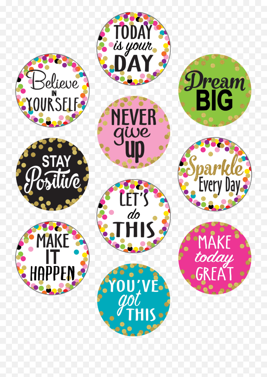 Inspirational Classroom Posters - Confetti Positive Sayings Accents Emoji,Sayings For Bottled Up Emotions