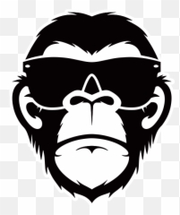 Download Open Monkey Emoji Black And White Png Png Image - Black And White Ape Logo,Ape Emoji