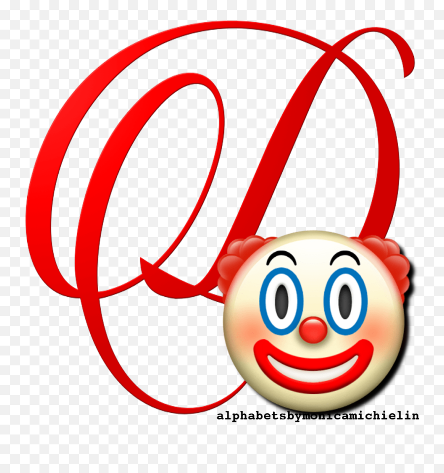 Monica Michielin Alphabets Clown Emoticon Emoji Alphabet Png - Alfabeto Rosas Vermelho Png,Cloun Emojis