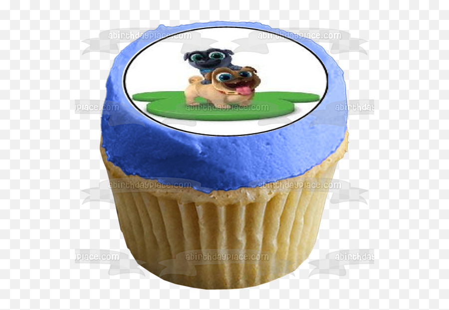 Disney Puppy Dog Pals Logo Bingo Rolly Edible Cupcake Topper Images Abpid22155 - Birthday Cakes Brawl Stars Cake Emoji,Pug Emoticons For Facebook