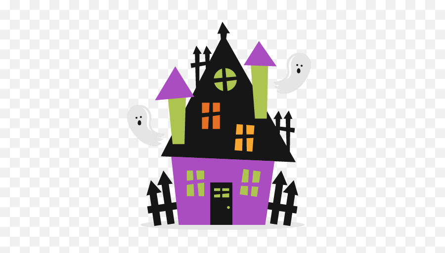 Haunted House Silhouette Png Haunted House Silhouette Png - Cute Halloween Haunted House Emoji,Ghost Emoji Pumpkin Stencil