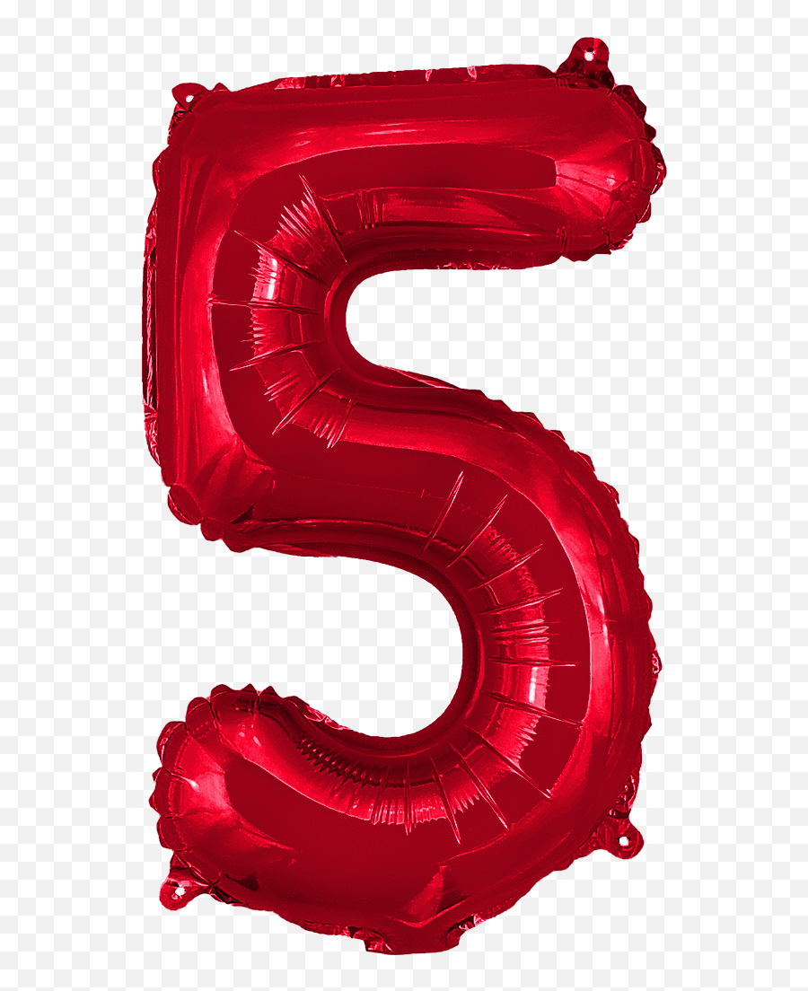Red Letter And Number Balloons - 16 Tall Airfill Emoji,Number 5 Emoji