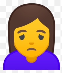 Woman Frowning Emoji Meaning With - Person Pouting Emoji,Scrunchy Face Emoji