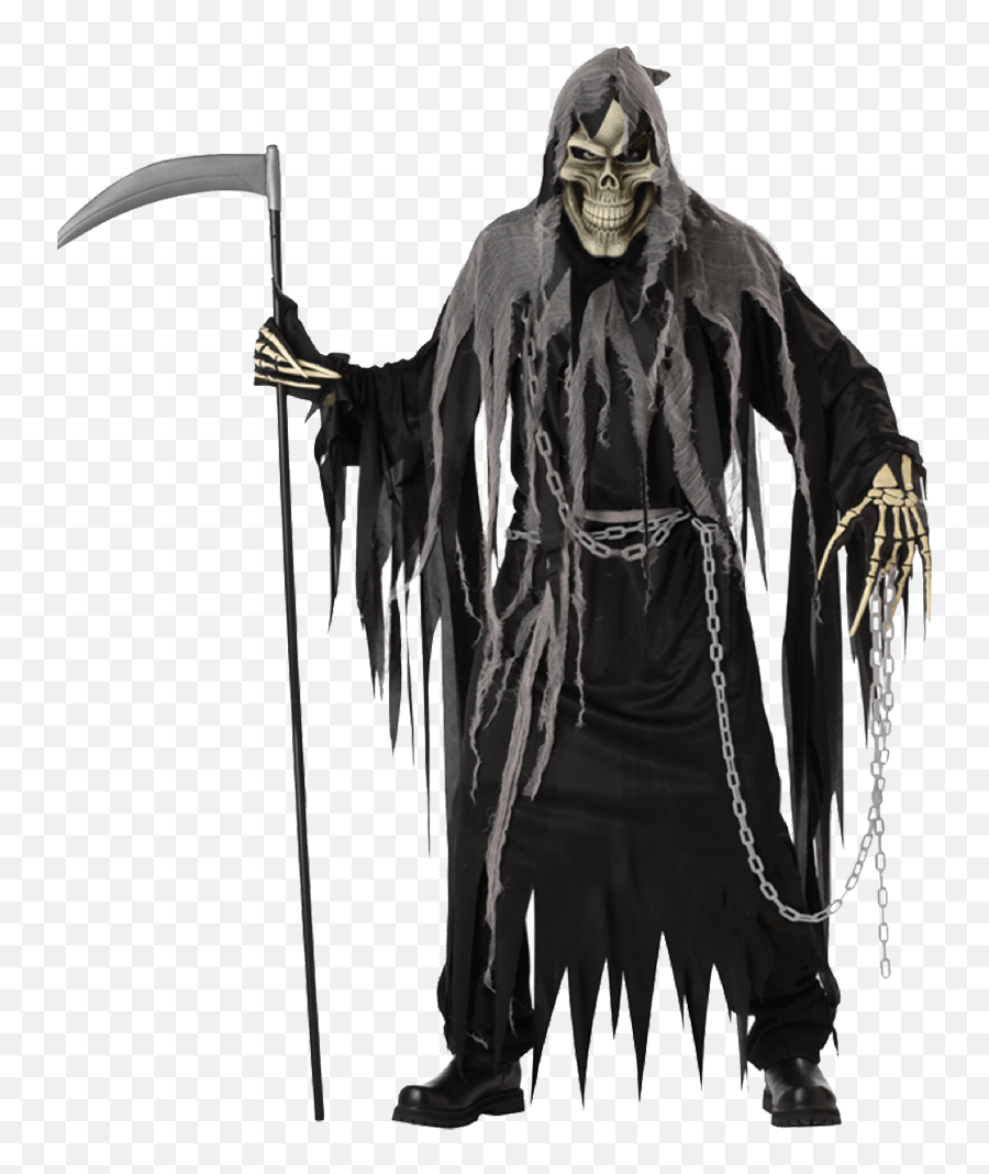 Grim Reaper Costumes Scythes - Mens Grim Reaper Costume Emoji,Emoji Halloween Costume For Sale