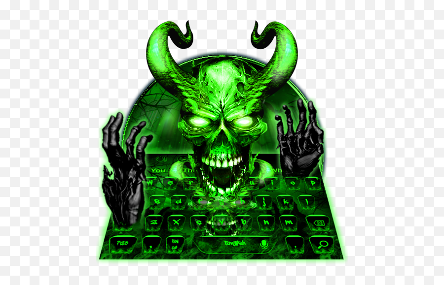 Amazoncom Neon Hell Zombie Skull Keyboard Theme Appstore - Demon Emoji,Skull Emoji