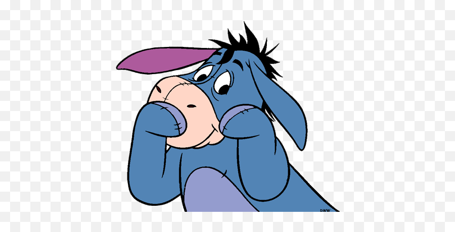 Cute Eeyore Paintings - Clip Art Eeyore Happy Emoji,Eeyore Emoticon