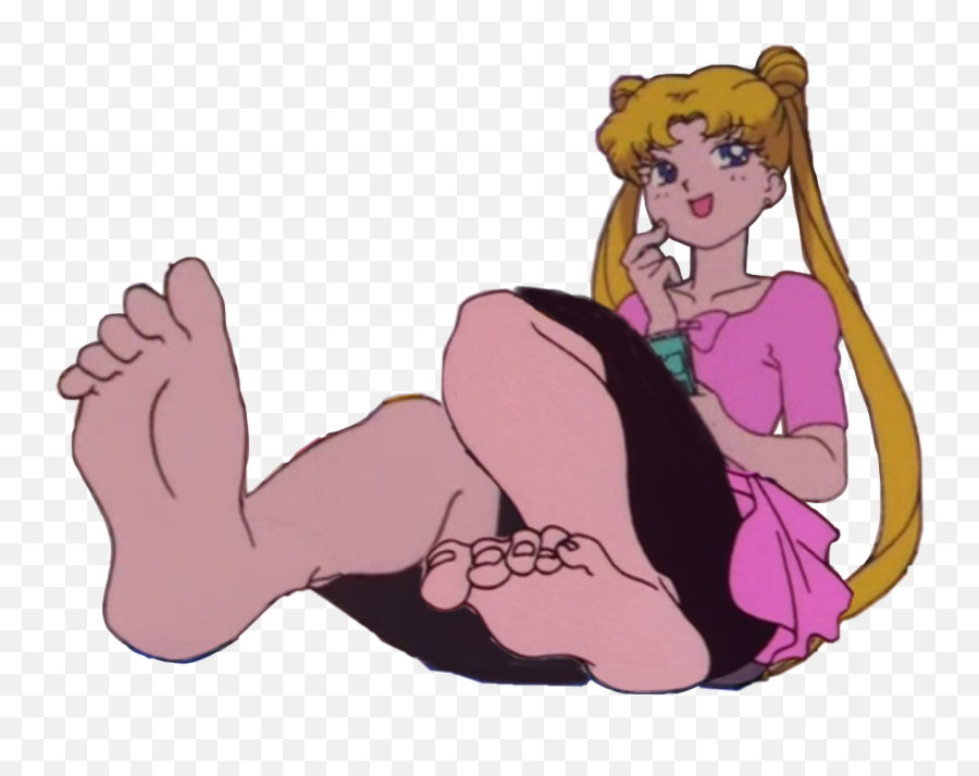 Usagi Tsukino Bare Feet Sailor Sticker - Anime Feet Usagi Tsukino Emoji,Bare Feet Emoji