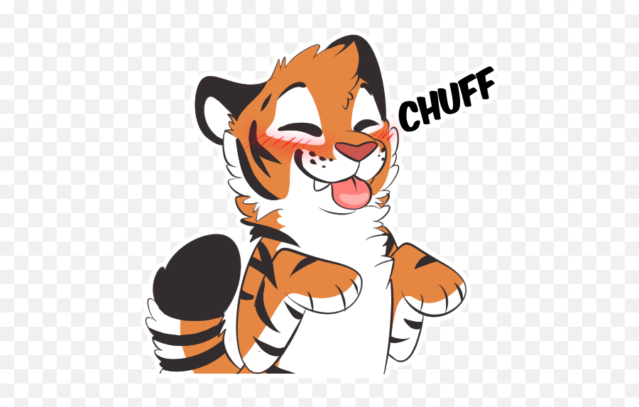 Furry Telegram Stickers - Pulexart Cute Furry Tiger Emoji,New Fursona Emoticons