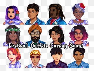 Diverse Stardew Valley With Seasonal Villager Outfits Dsvo - Stardew Valley Diversity Mod Emoji,Stardew Animal Emotions