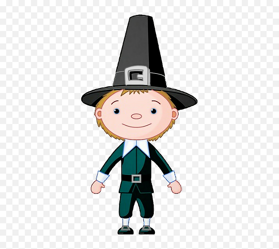 Pilgrim Boy Thanksgiving Sticker By Salulilbug - Thanksgiving Puppets Emoji,Pilgrim Emoji