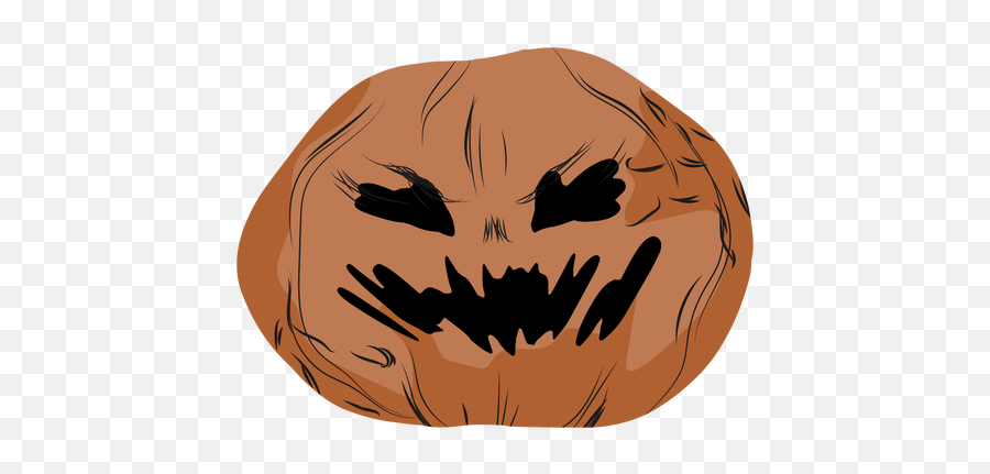 Creepy Pumpkin Illustration Halloween Transparent Png U0026 Svg - Scary Emoji,Images Of Pumpkin Paintings Emojis