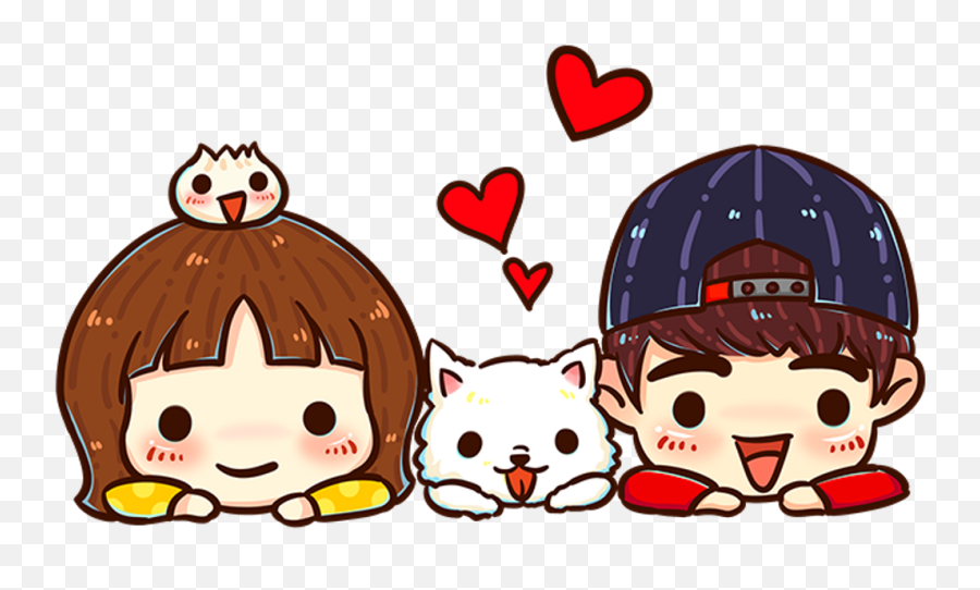 Download Emoji Sticker - Cartoon Sweet Cute Couple,Couple Emoji Png