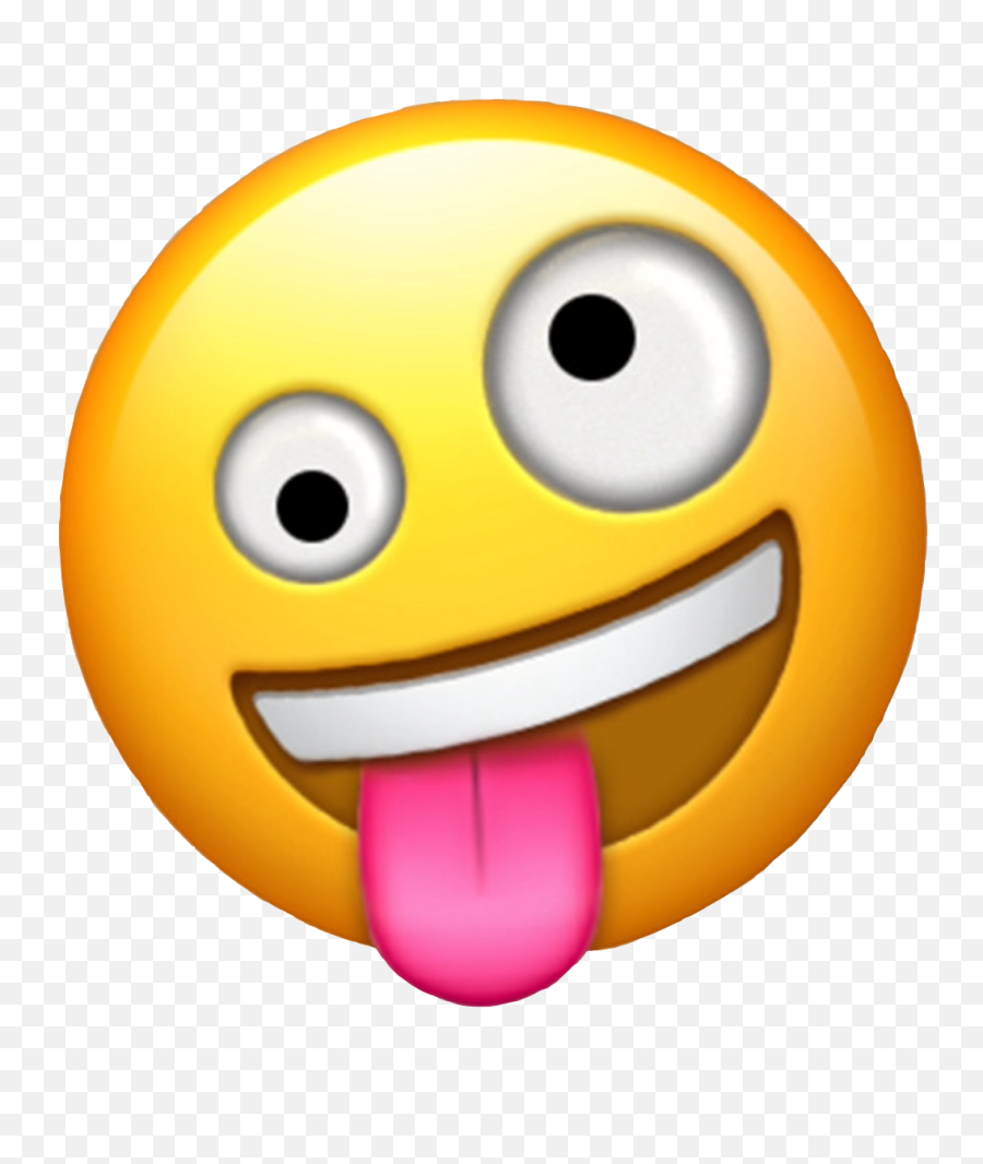 New Crazy Face Emoji Clipart - Crazy Face Emoji Png,Funny Emoji