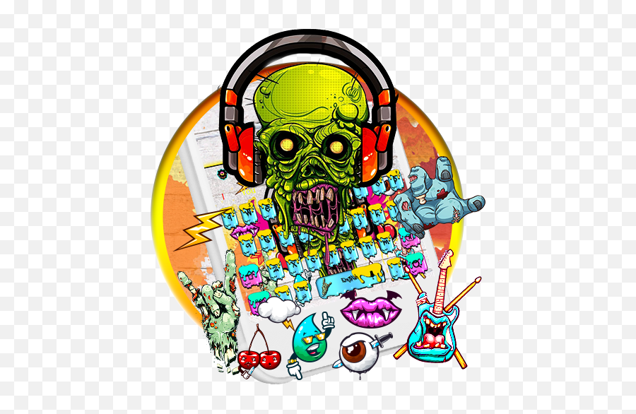 Updated Graffiti Rock Skull Keyboard Android App Emoji,Skull Emoji K/