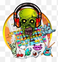 Updated Graffiti Rock Skull Keyboard Android App Emoji,Skull Emoji K/