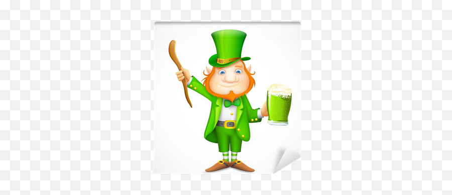 Wall Mural Leprechaun Wishing Saint Patricku0027s Day - Pixersus Emoji,Emoji Holding Beer