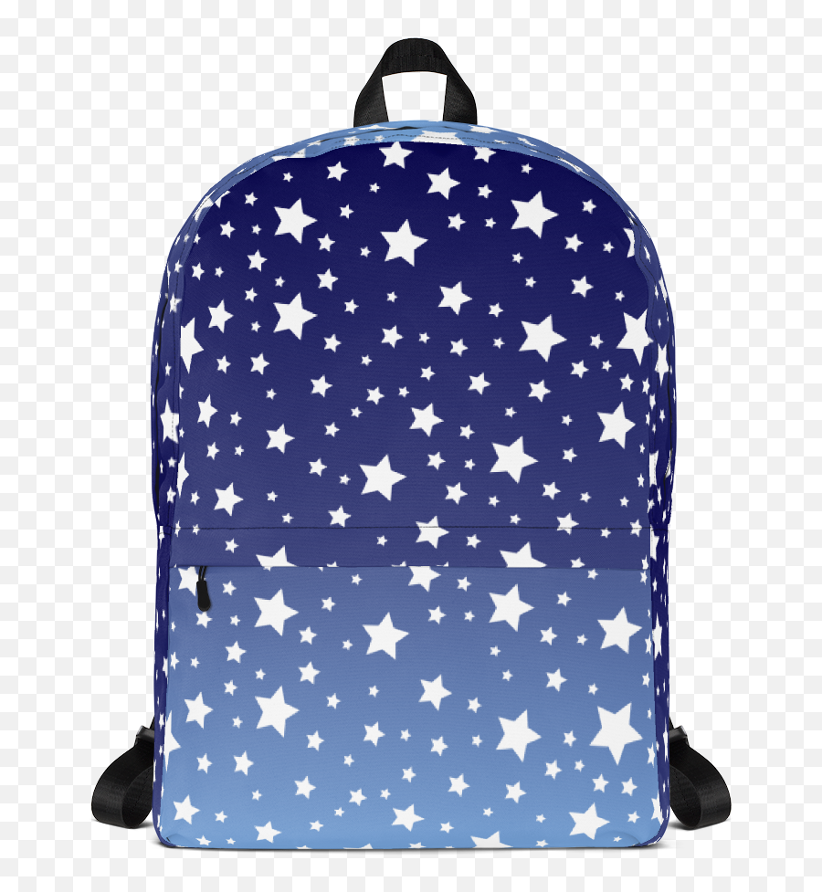 White Stars Blue Ombre Backpack - Backpack Emoji,Denim Emoji Backpack