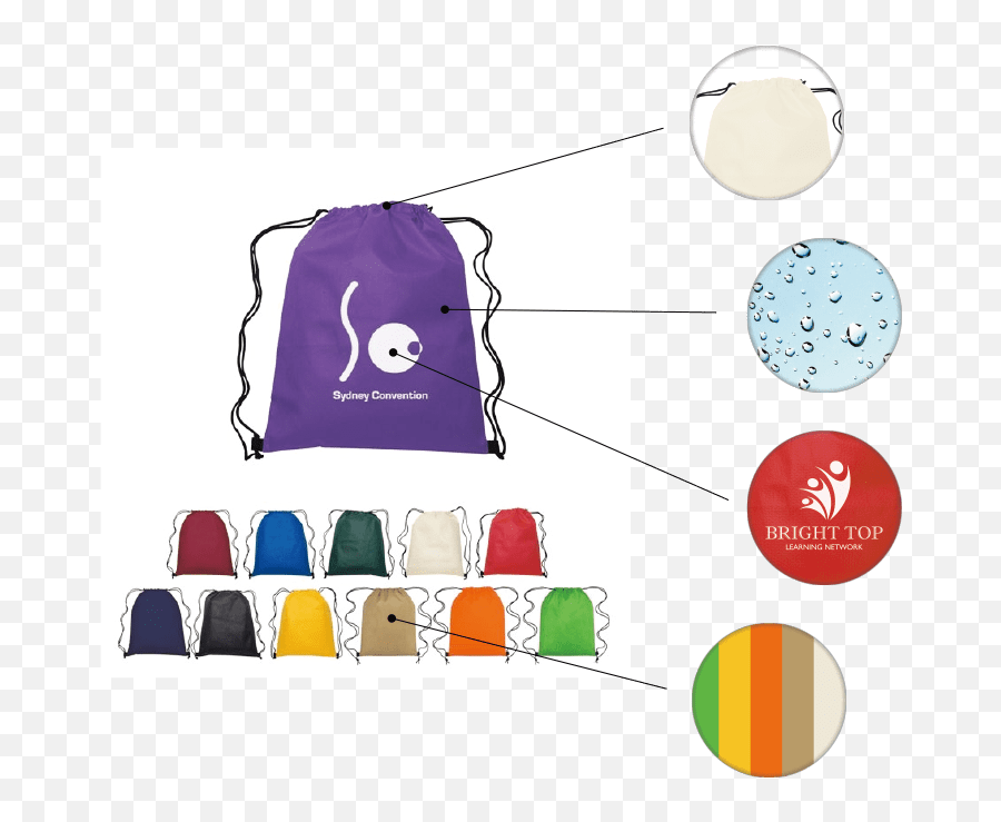 Promotional Drawstring Backpack - Dot Emoji,Emoji Drawstring Backpack