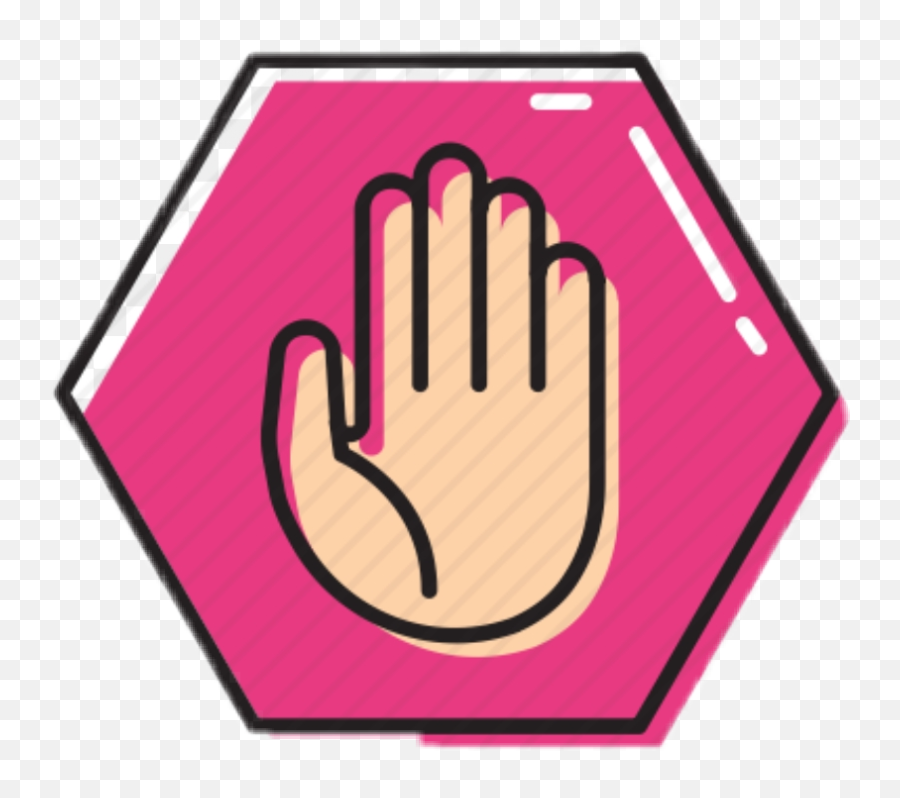 Stop Stopsign Hand Pinkstopsign Pink Sticker By Ribbs - Stop Sign Hand Clip Art Emoji,Stop Hand Emoji