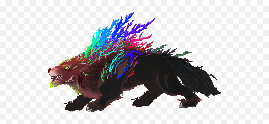Color Change Animations High Contrast Games Transparent Wolf - Fictional Character Emoji,Rainbow Emojis Wolf