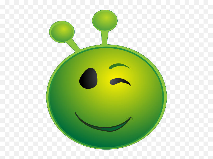 Winking Emoji Clip Art - Clipartbarn Alien Green Smiley Face,Smiling Emoji