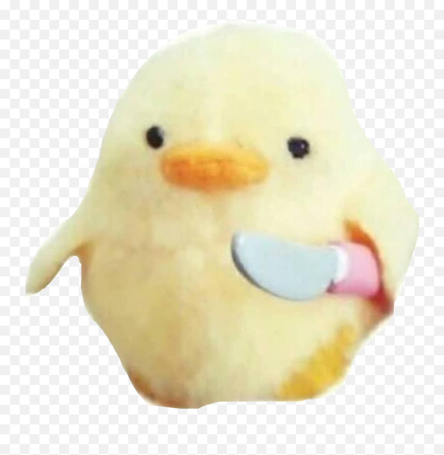 Duck With Knife Meme - Transparent Duck With Knife Png Emoji,Chick Emoji Stuffed Animal