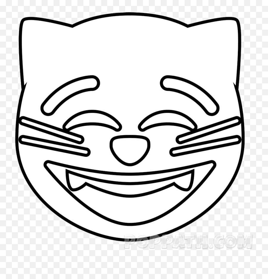 Emoji Now - Cat With Heart Eye Emoji Black And White,Black Cat Emoji