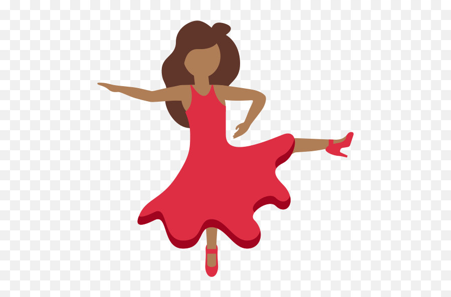 Medium - Transparent Red Dress Emoji,Black Dancing Emoji