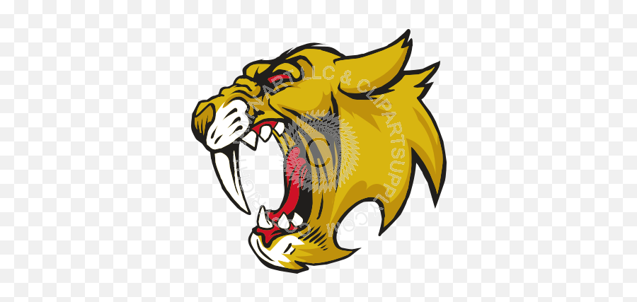 Mean Sabertooth Tiger Head Facing Left - Sabertooth Tiger Face Tatoo Emoji,Facebook Sabertooth Tiger Emojis
