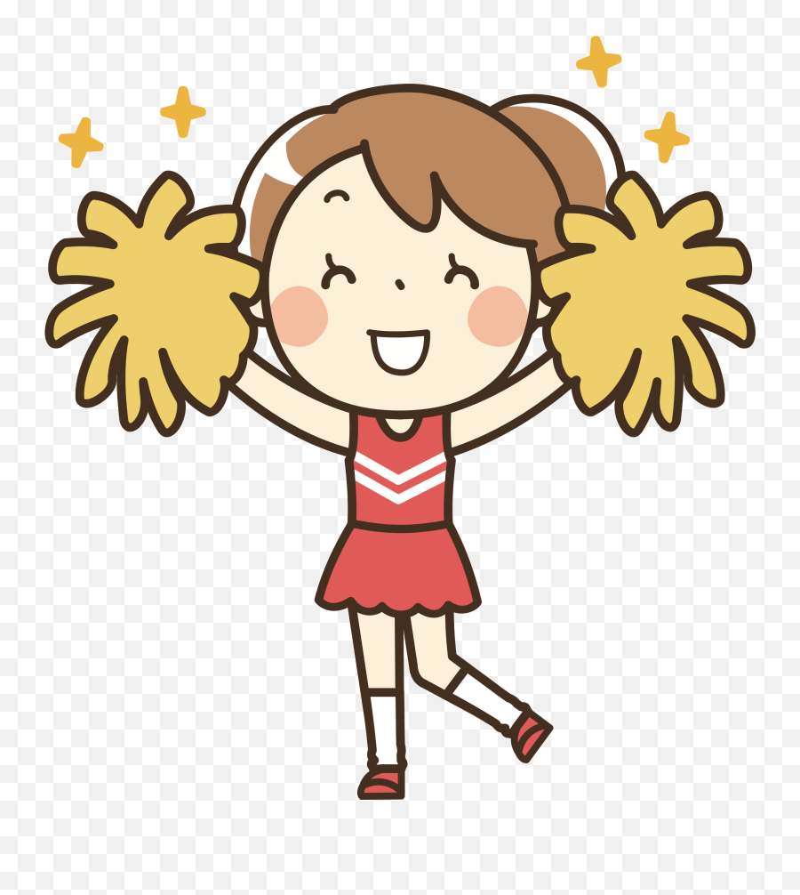 Cheerleading Uniforms Cartoon Clip Art - Cheerleader Pom Poms Clipart Emoji,Cheerleader Emoji