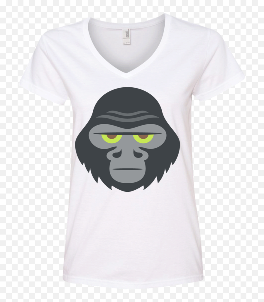Gorilla Emoji Ladiesu0027 V - Neck Tshirt U2013 That Merch Store Gorilla Emoji,V Emoji