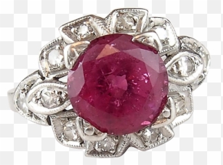1930u0027s Platinum 250 Ctw Pink Tourmaline And Diamond Ring Emoji,Emotions Swarovski Zirconia Necklace