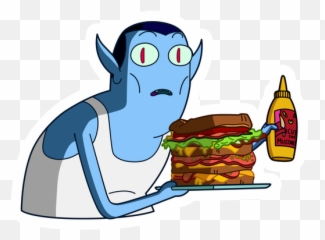Adventure Time Hunson Abadeer With Sandwich Sticker Emoji,Peppermint Butler Emoticon