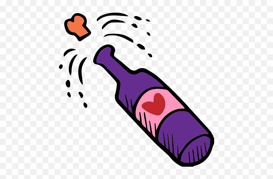 Red Wine Champagne Beer Purple Line For New Year - 512x512 Emoji,Holidays Emojie