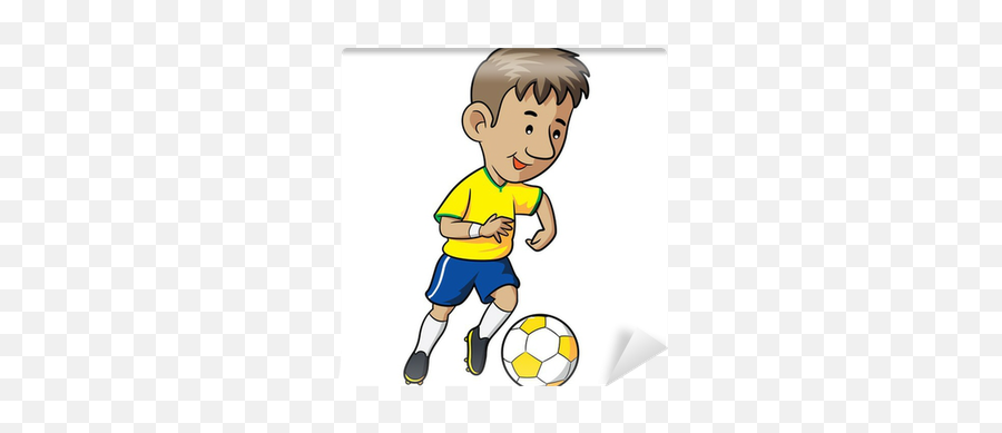 Wall Mural Soccer Kid Cartoon - Pixersus Emoji,Soccer Emoji