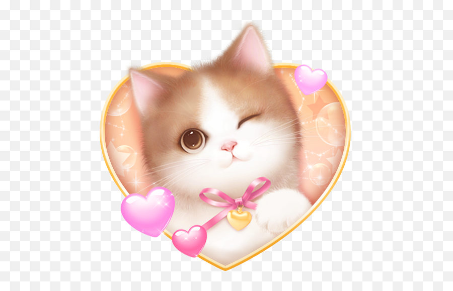 Lovely Pink Cat Live Wallpaper - Google Play Live Photo Cute Cat Emoji,Peach Emoji Wallpaper