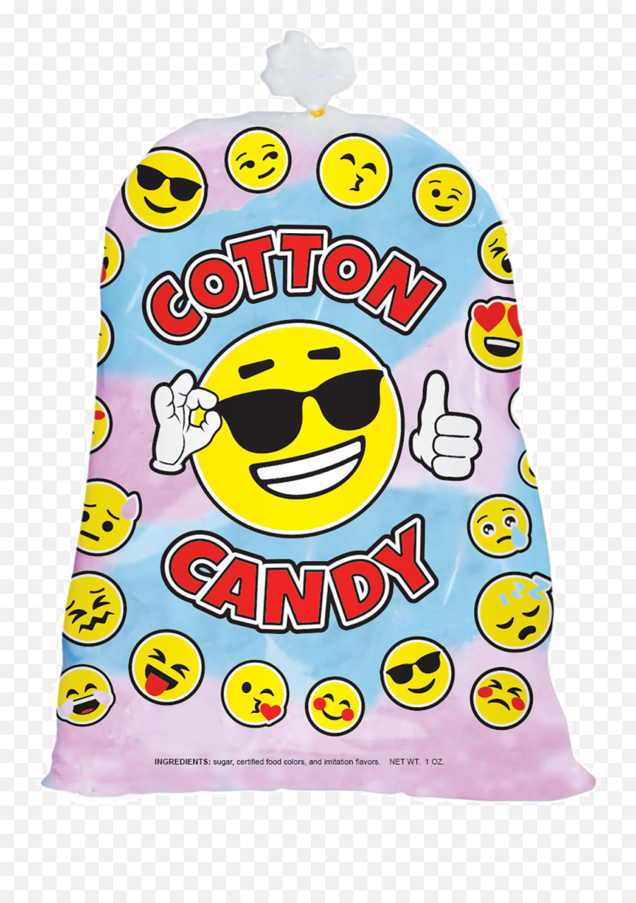 12x18 Cotton Candy Bag 1000 Cs - Happy Emoji,Cotton Candy Emoji
