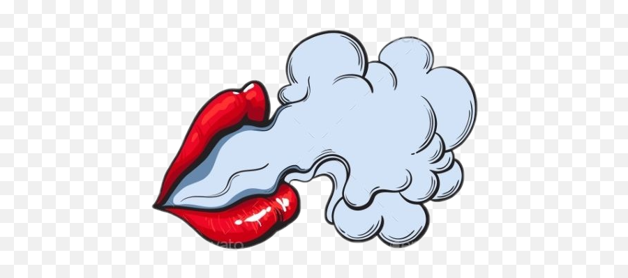 Smoking Lipart Highlife Sticker - Lips Blowing Smoke Png Emoji,Picarto Emoji