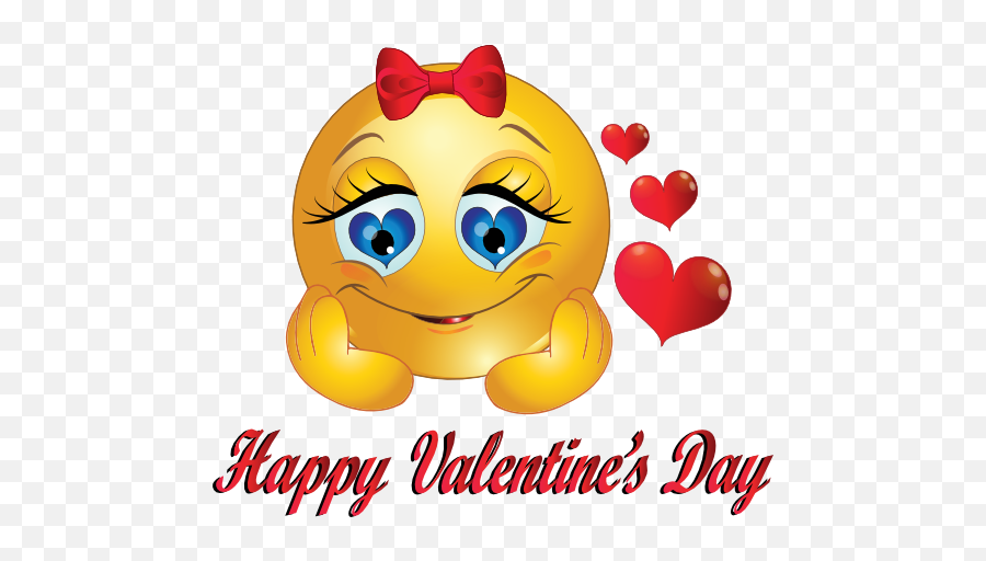 Happy Valentine Day Smiley Emoticon - Girl Emoji In Love,Valentine Emoticons